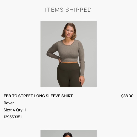 Lululemon Ebb To Street Cropped Long Sleeve in Rover - Picture 2 of 7